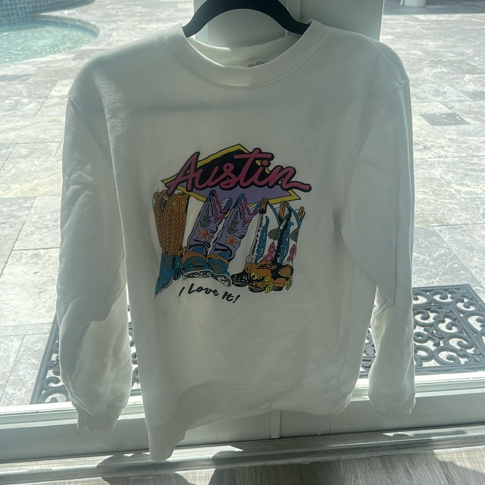 John galt brandy Melville Austin I love it white crewneck one size